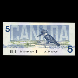 Canada, Banque du Canada, 5 dollars : 1986