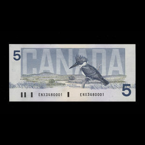 Canada, Banque du Canada, 5 dollars : 1986