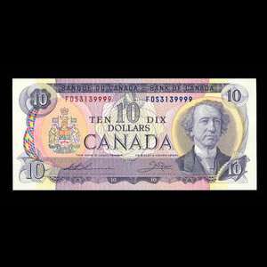 Canada, Banque du Canada, 10 dollars : 1971