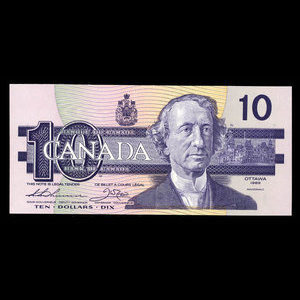 Canada, Banque du Canada, 10 dollars : 1989