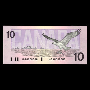 Canada, Banque du Canada, 10 dollars : 1989