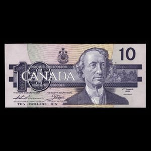 Canada, Banque du Canada, 10 dollars : 1989