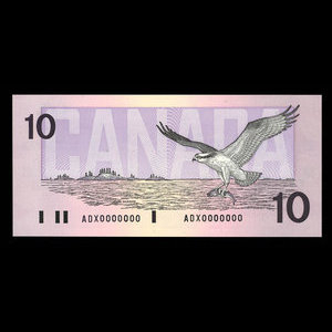 Canada, Banque du Canada, 10 dollars : 1989