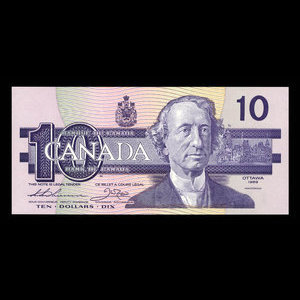 Canada, Banque du Canada, 10 dollars : 1989