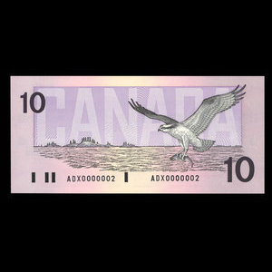 Canada, Banque du Canada, 10 dollars : 1989