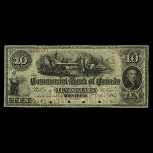 Canada, Commercial Bank of Canada, 10 dollars : 2 janvier 1857