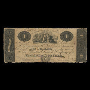 Canada, Banque de Montréal, 1 dollar : 1 mars 1825