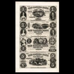 Canada, The Canada Bank (Toronto), 1 dollar : 1 novembre 1855