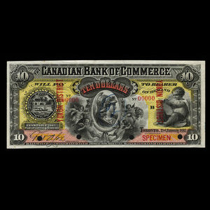 Canada, Canadian Bank of Commerce, 10 dollars : 2 janvier 1892