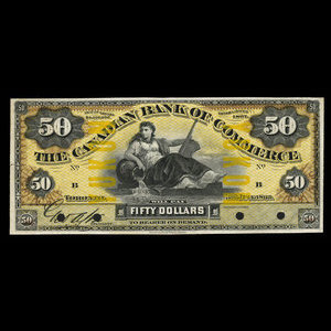 Canada, Canadian Bank of Commerce, 50 dollars : 3 juillet 1893