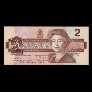 Canada, Banque du Canada, 2 dollars : 1986