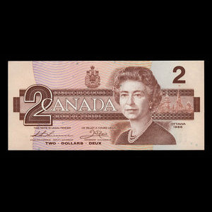 Canada, Banque du Canada, 2 dollars : 1986