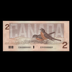 Canada, Banque du Canada, 2 dollars : 1986