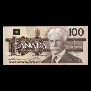 Canada, Banque du Canada, 100 dollars : 1988