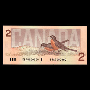 Canada, Banque du Canada, 2 dollars : 1986