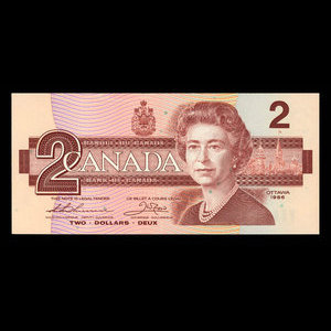 Canada, Banque du Canada, 2 dollars : 1986