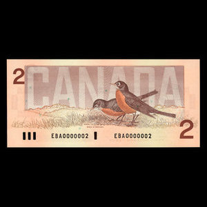 Canada, Banque du Canada, 2 dollars : 1986