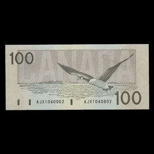 Canada, Banque du Canada, 100 dollars : 1988