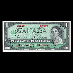 Canada, Banque du Canada, 1 dollar : 1967