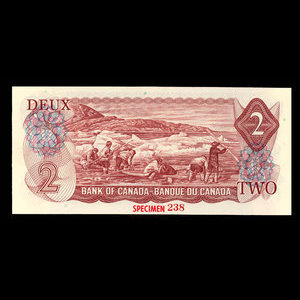 Canada, Banque du Canada, 2 dollars : 1974