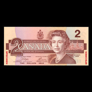 Canada, Banque du Canada, 2 dollars : 1986