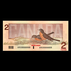 Canada, Banque du Canada, 2 dollars : 1986