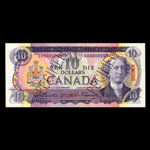 Canada, Banque du Canada, 10 dollars : 1971