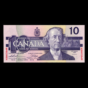 Canada, Banque du Canada, 10 dollars : 1989