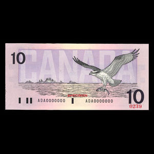 Canada, Banque du Canada, 10 dollars : 1989