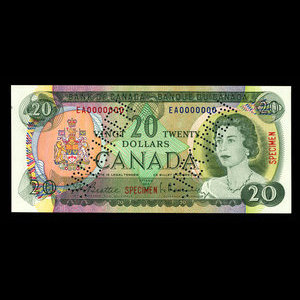 Canada, Banque du Canada, 20 dollars : 1969