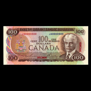 Canada, Banque du Canada, 100 dollars : 1975