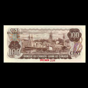 Canada, Banque du Canada, 100 dollars : 1975