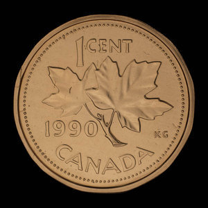 Canada, Élisabeth II, 1 cent : 1990