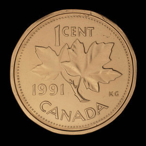 Canada, Élisabeth II, 1 cent : 1991
