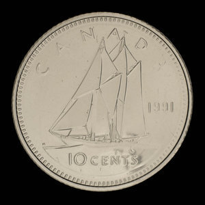 Canada, Élisabeth II, 10 cents : 1991