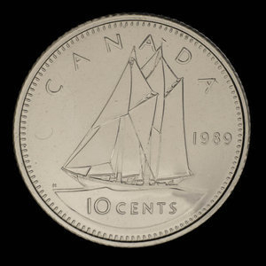 Canada, Élisabeth II, 10 cents : 1989