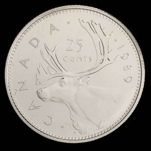 Canada, Élisabeth II, 25 cents : 1989