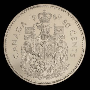 Canada, Élisabeth II, 50 cents : 1989