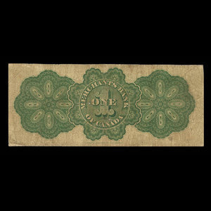 Canada, Merchants Bank of Canada (The), 1 dollar : 2 mars 1868