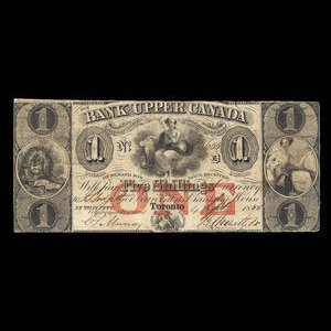 Canada, Bank of Upper Canada (York), 1 dollar : 4 septembre 1855