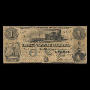 Canada, Bank of Upper Canada (York), 1 dollar : 1 janvier 1853