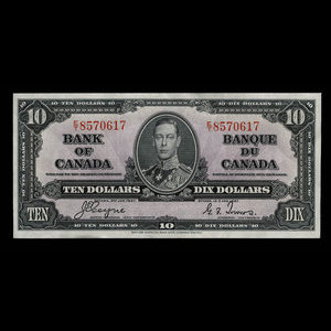 Canada, Banque du Canada, 10 dollars : 2 janvier 1937
