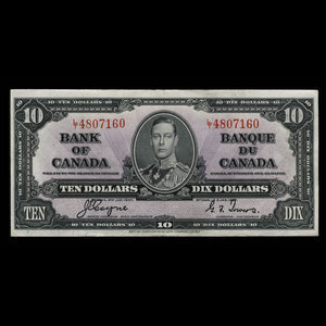 Canada, Banque du Canada, 10 dollars : 2 janvier 1937