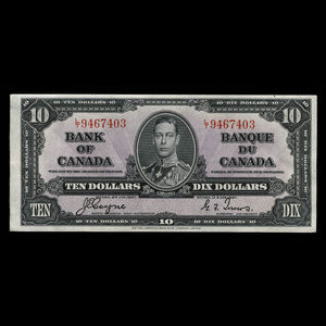 Canada, Banque du Canada, 10 dollars : 2 janvier 1937