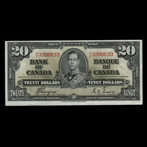 Canada, Banque du Canada, 20 dollars : 2 janvier 1937