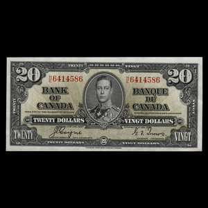 Canada, Banque du Canada, 20 dollars : 2 janvier 1937