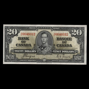 Canada, Banque du Canada, 20 dollars : 2 janvier 1937