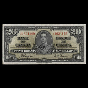 Canada, Banque du Canada, 20 dollars : 2 janvier 1937