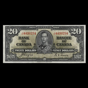 Canada, Banque du Canada, 20 dollars : 2 janvier 1937