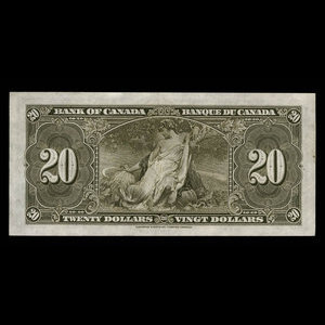 Canada, Banque du Canada, 20 dollars : 2 janvier 1937